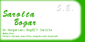 sarolta bogar business card